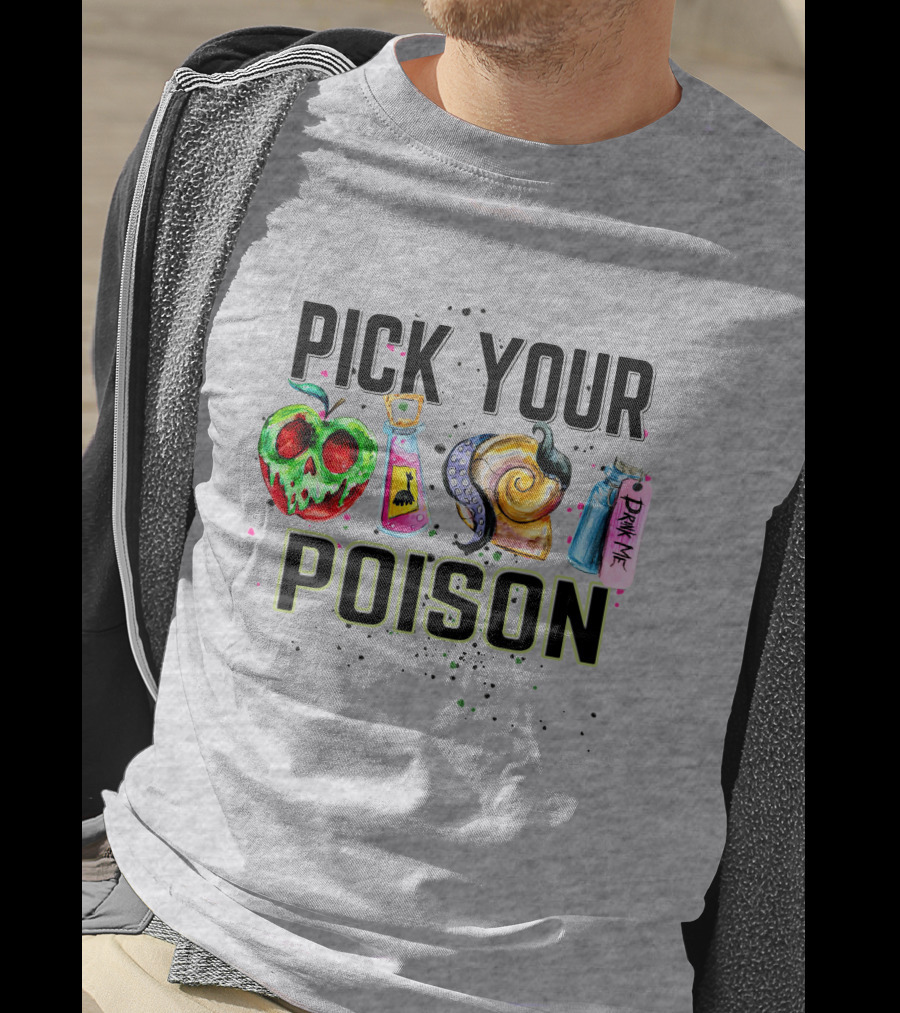 Pick Your Poison Halloween Skull Apple Potion Snail Drink Me T-Shirt