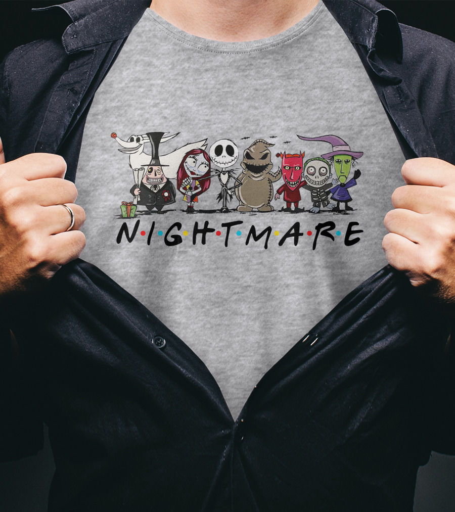 Nightmare Before Christmas Characters Halloween Friends T-Shirt