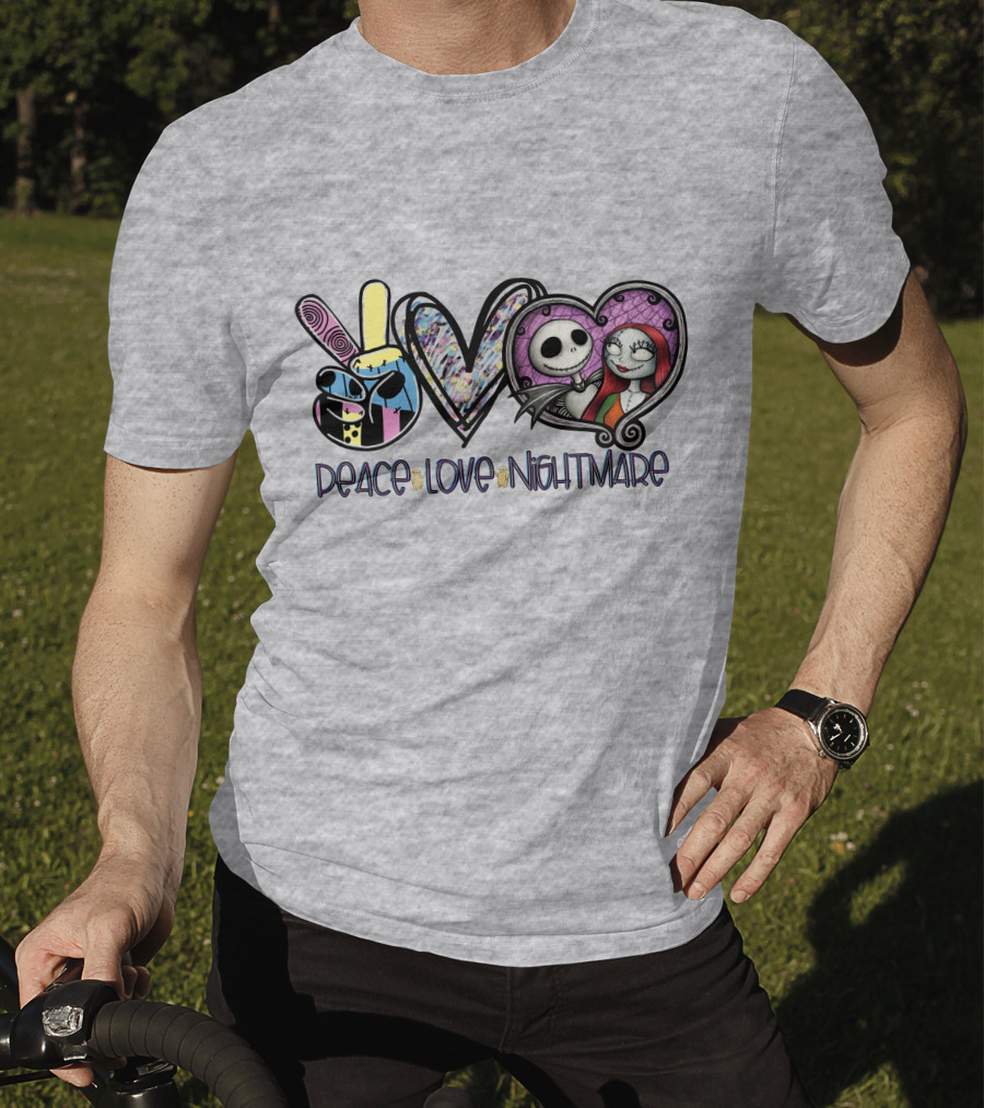 Peace Love Nightmare Before Christmas Halloween T-Shirt