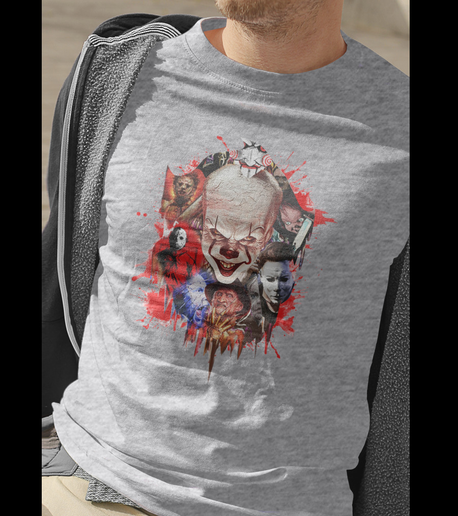 Halloween Killers Pennywise Michael Myers Freddy Krueger Jason Voorhees Jigsaw Horror Icons T-Shirt