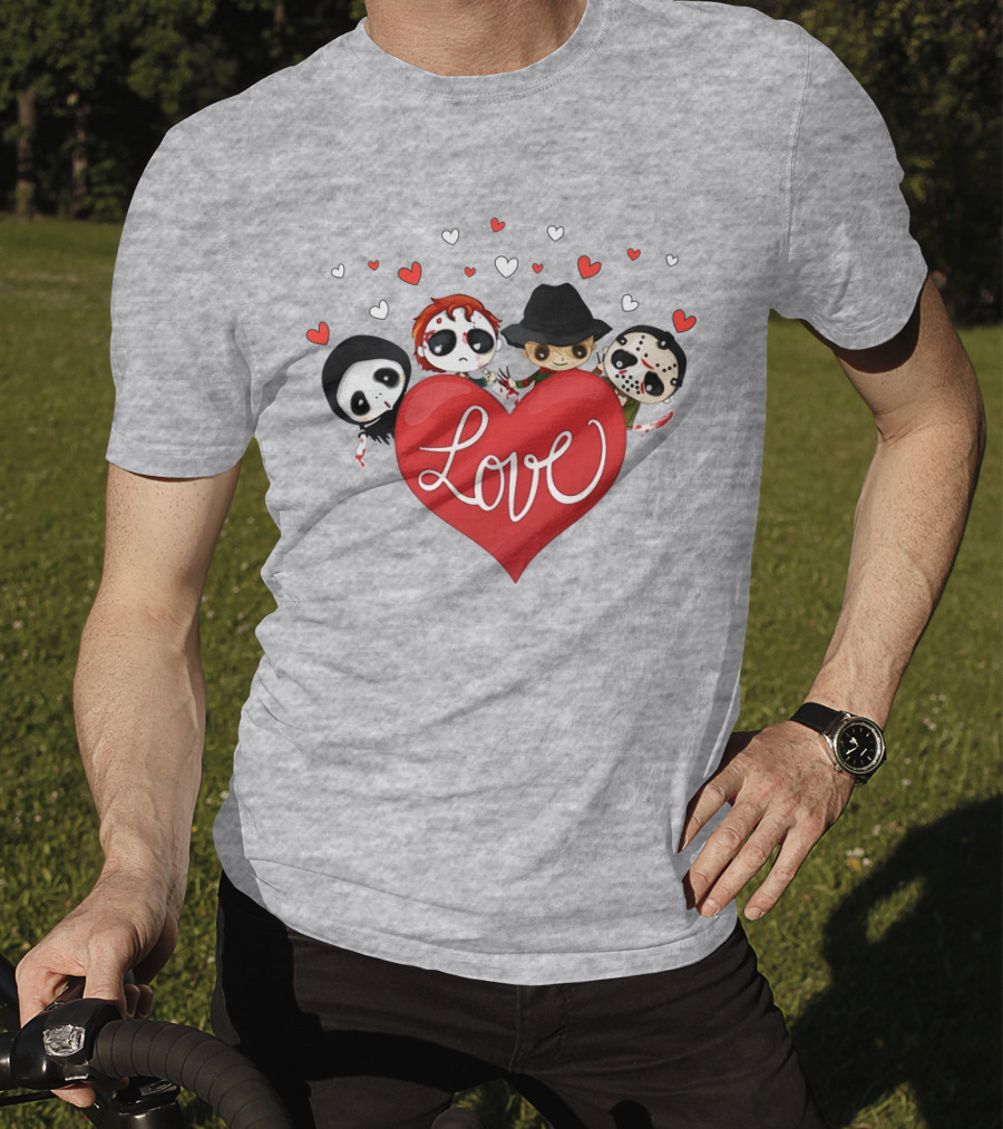 Love Horror Movie Chibi Quartet Valentine T-Shirt