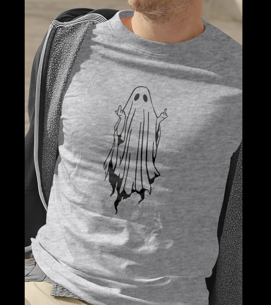 Middle Finger Ghost Gesture T-Shirt