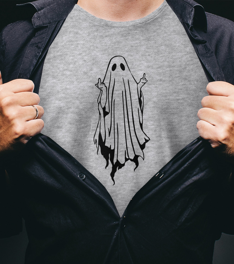 Middle Finger Ghost Gesture T-Shirt