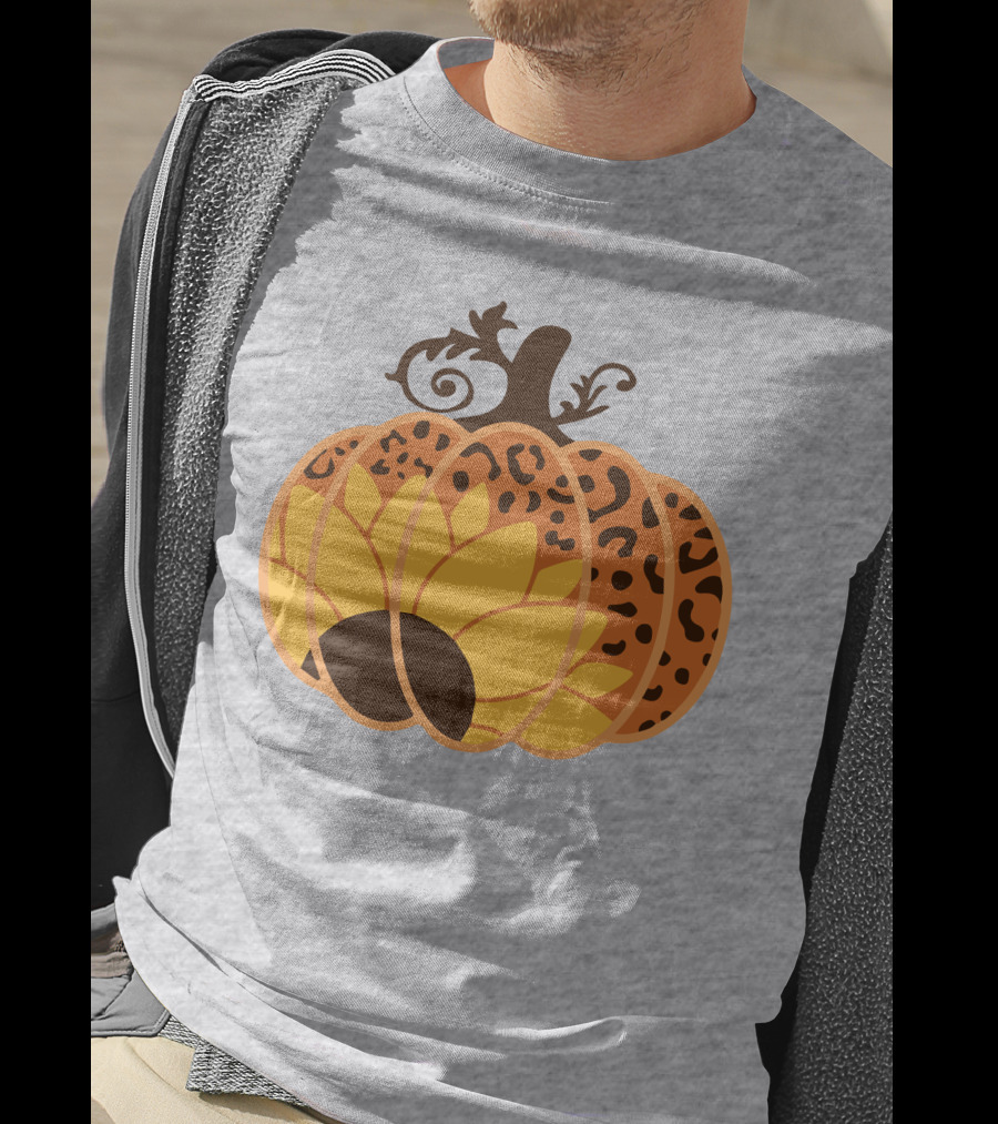 Sunflower Leopard Pumpkin Cheetah Pumpkin T-Shirt