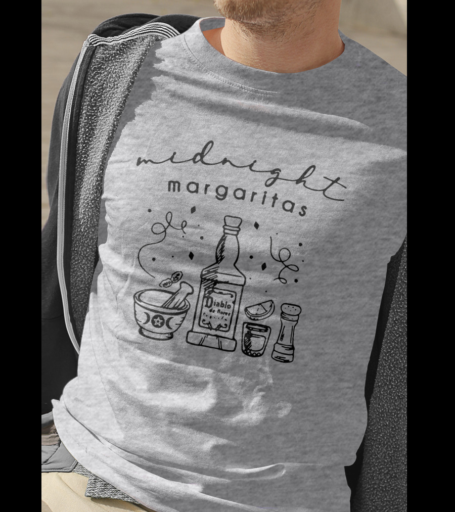 Midnight Margaritas Society Diablo Tequila Practical Magic Halloween Drinking Gift T-Shirt