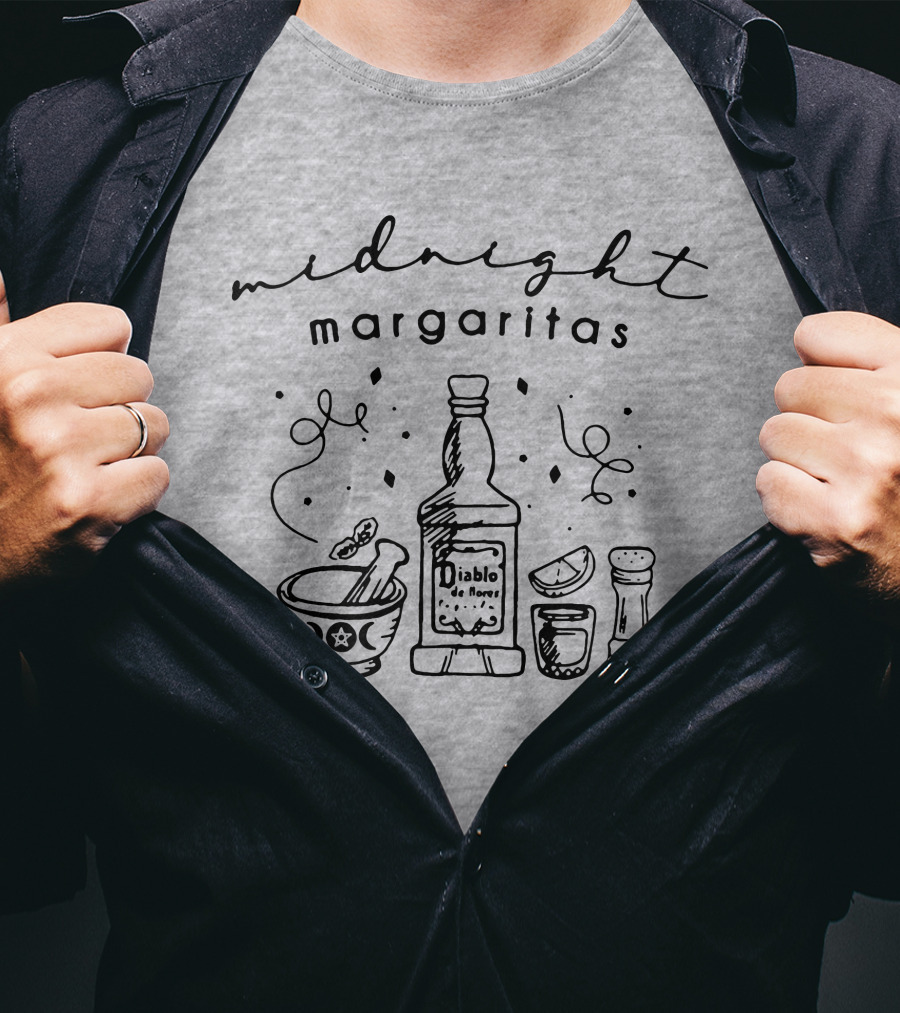 Midnight Margaritas Society Diablo Tequila Practical Magic Halloween Drinking Gift T-Shirt
