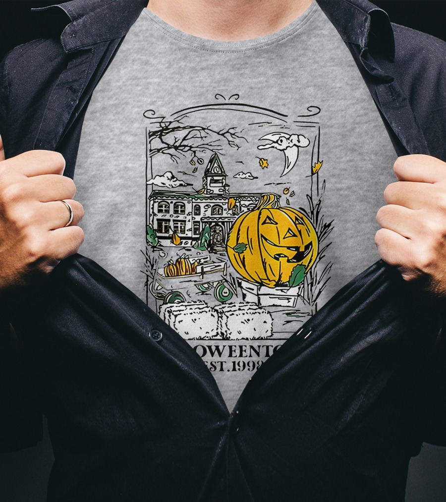 Halloweentown Est 1998 Jack-O'-Lantern And Haunted House Scene T-Shirt