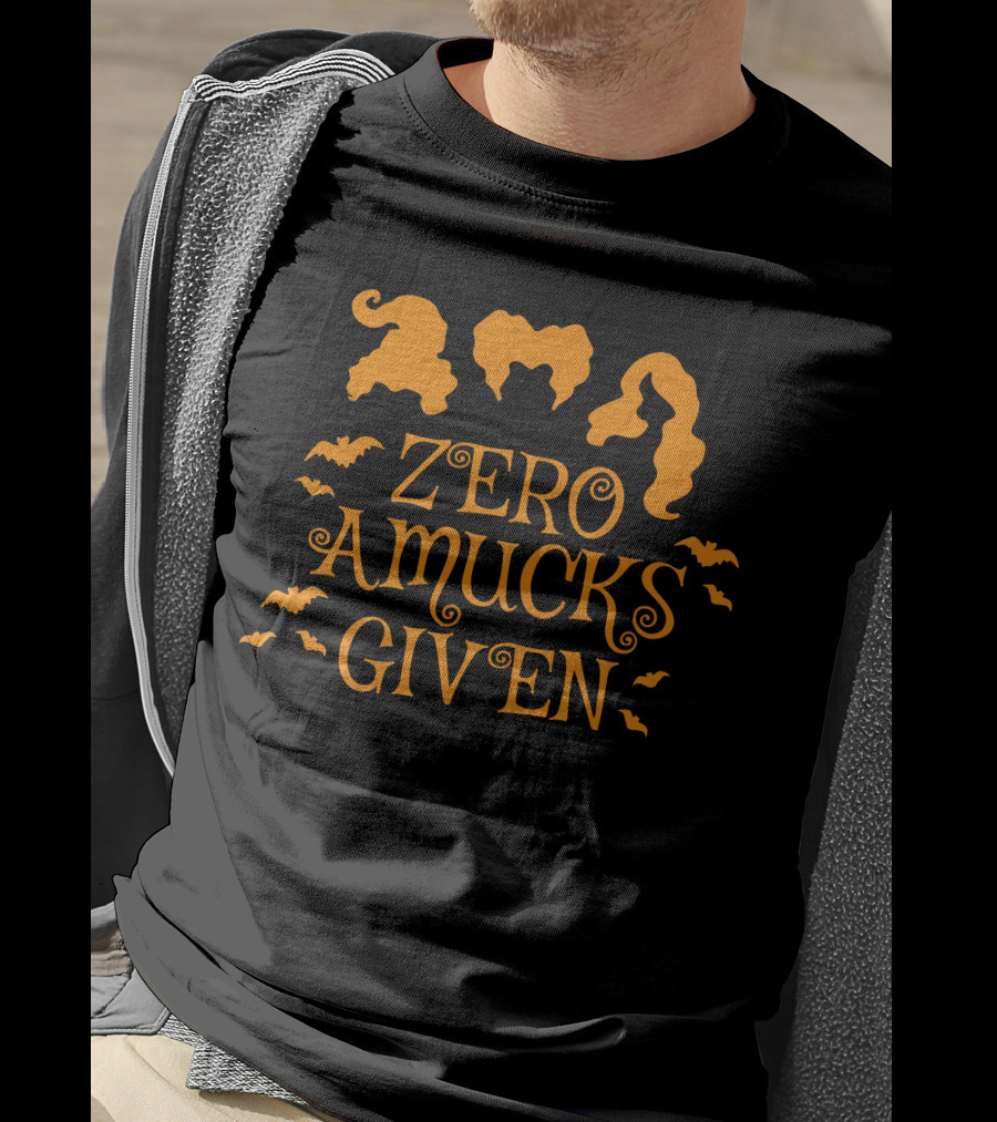 Zero Amucks Given Hocus Pocus Witch Silhouettes And Bats T-Shirt