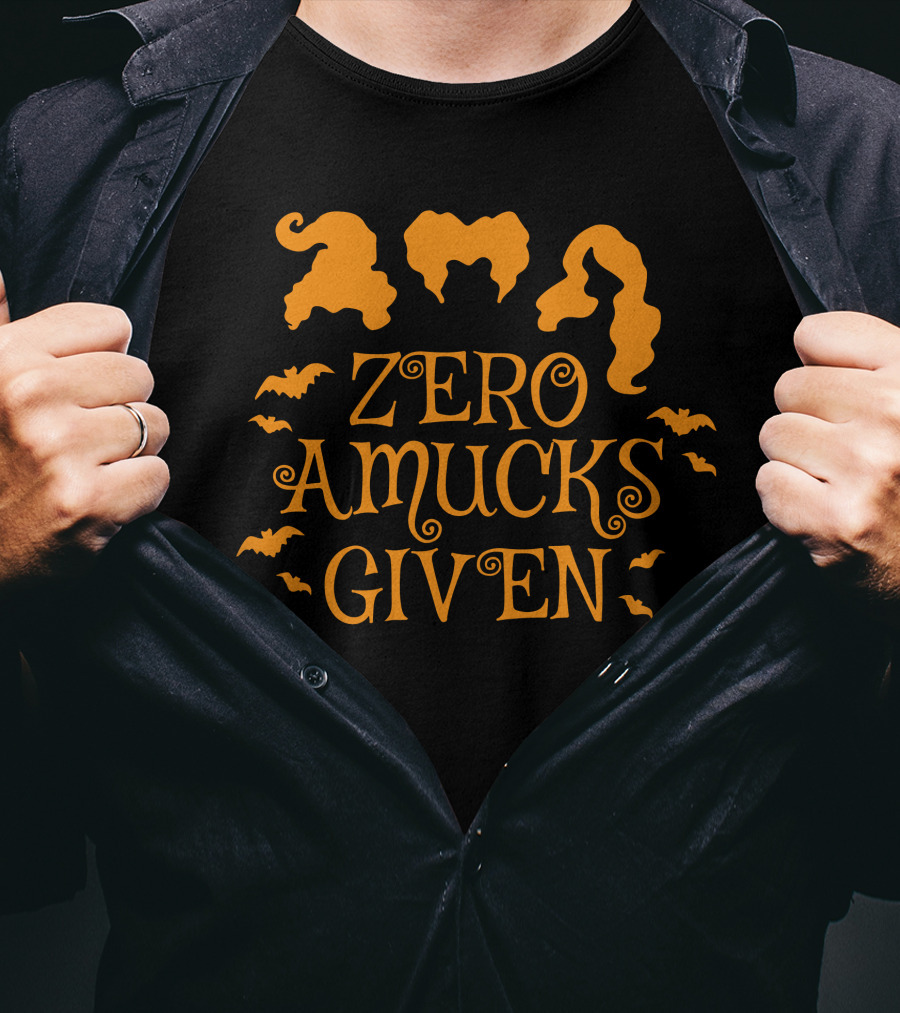 Zero Amucks Given Hocus Pocus Witch Silhouettes And Bats T-Shirt