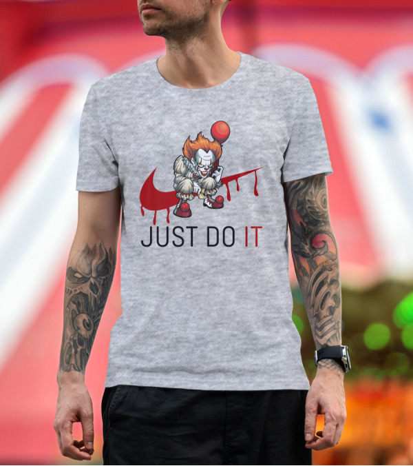 Premium T-Shirt: JUST DO IT Halloween Pennywise Balloon T-Shirt JUST DO IT Halloween Pennywise Balloon T-Shirt