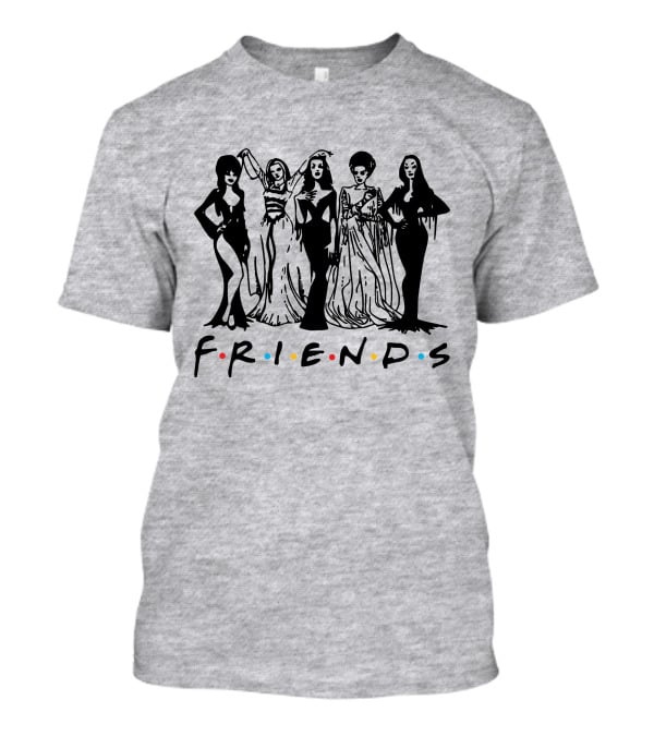 Horror Friends Squad Gothic Icons In Classic TV Show T-Shirt