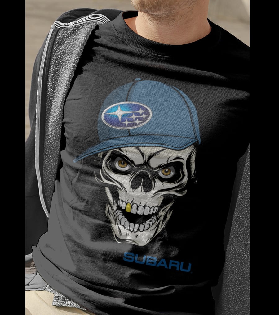 SUBARU Skull With Cap T-Shirt
