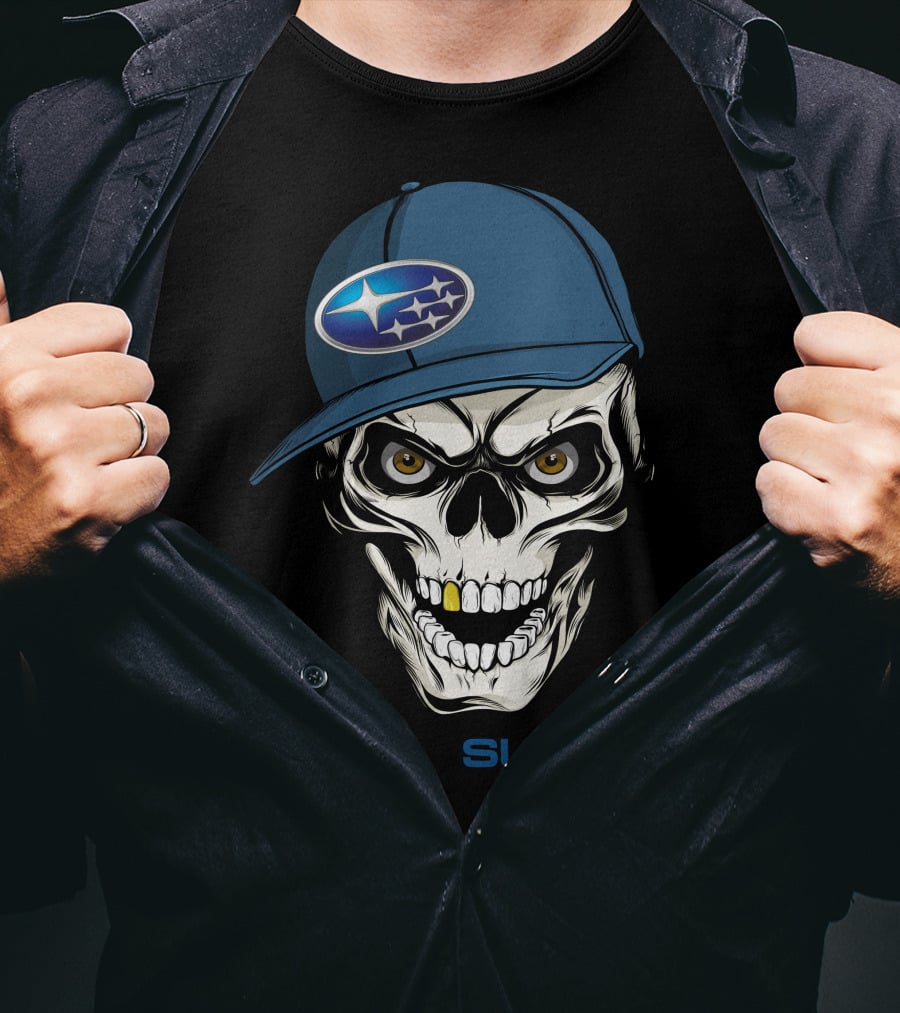 SUBARU Skull With Cap T-Shirt