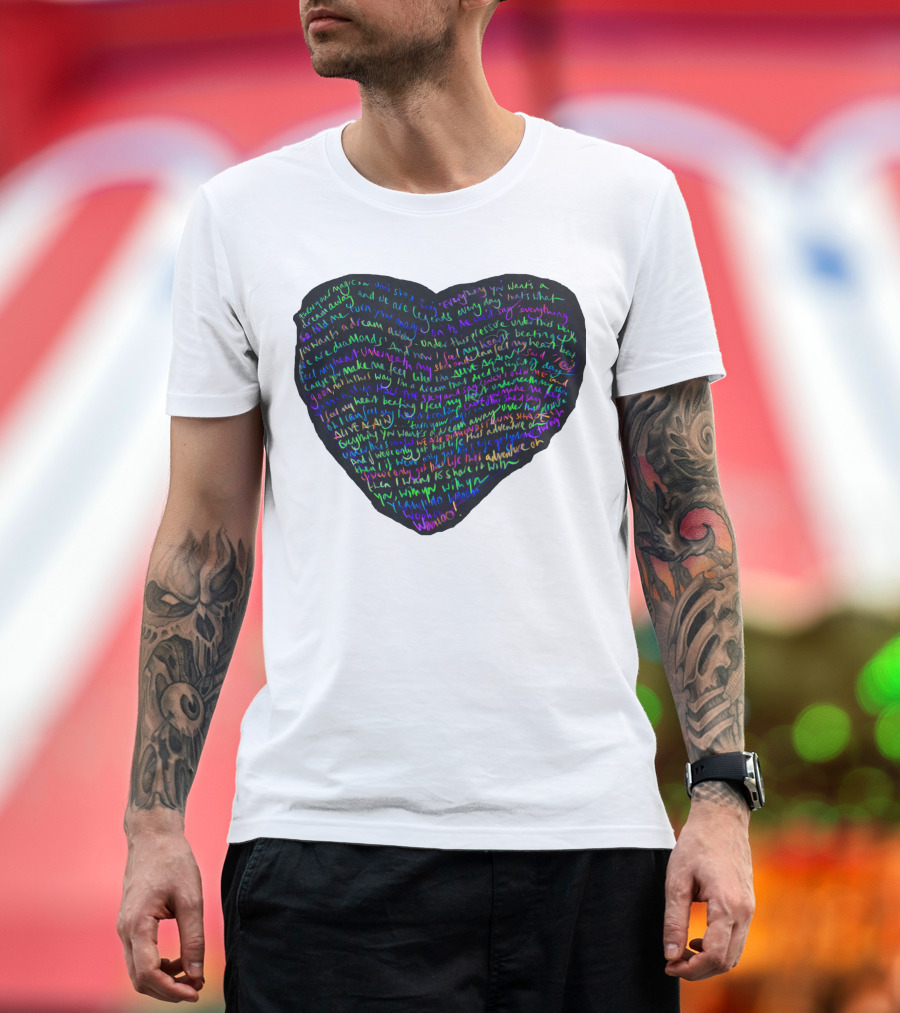 C.P White Heart Shaped T-Shirt