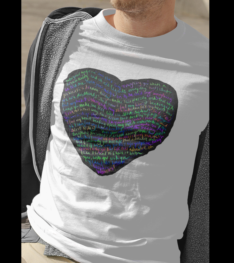 C.P White Heart Shaped T-Shirt
