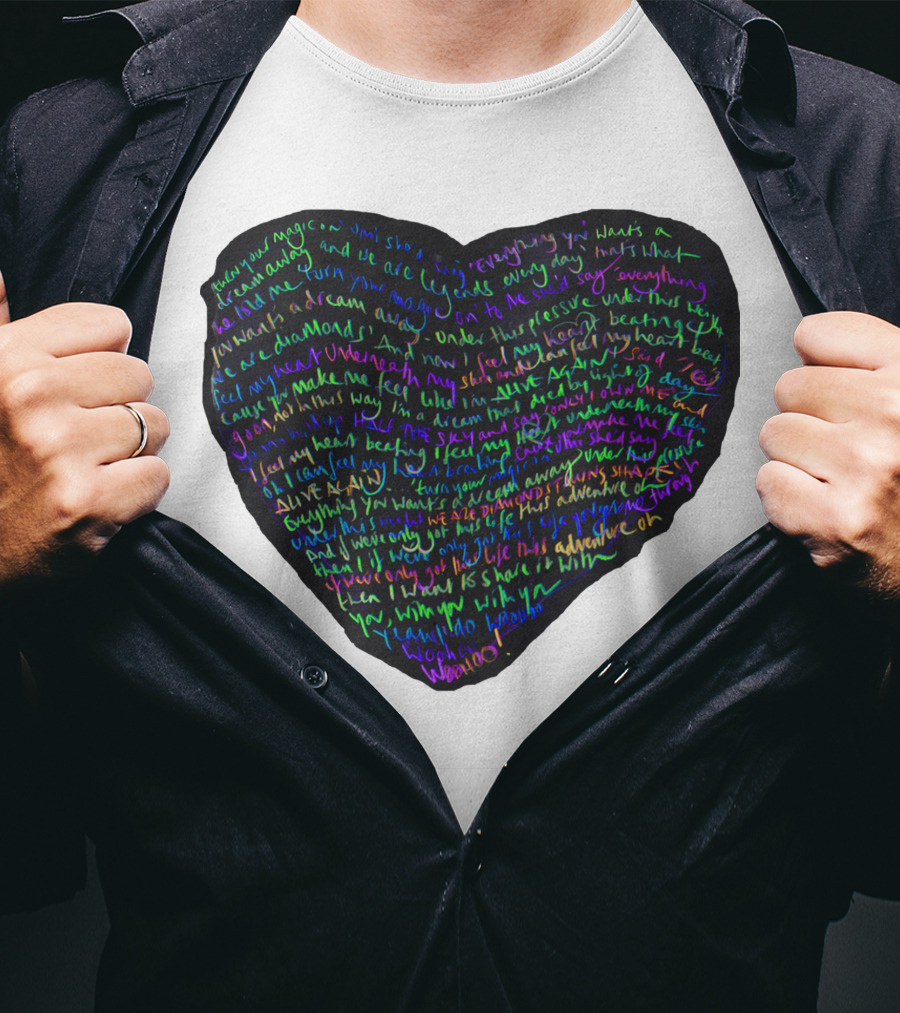 C.P White Heart Shaped T-Shirt