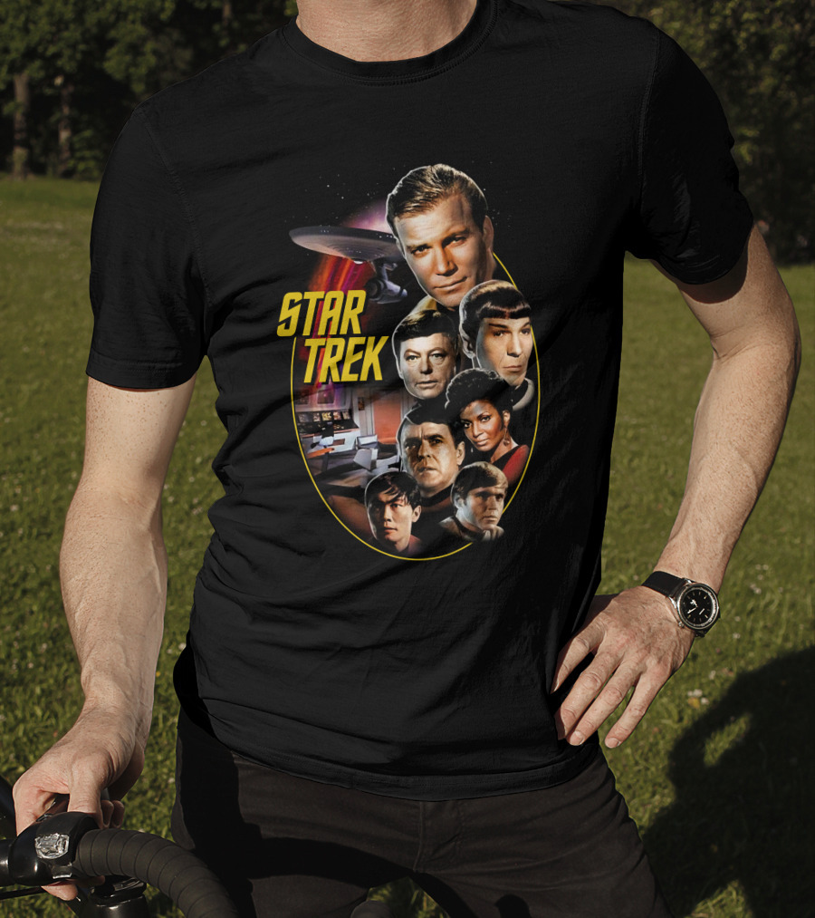 Star Trek Original Series Crew And Starship Enterprise T-Shirt
