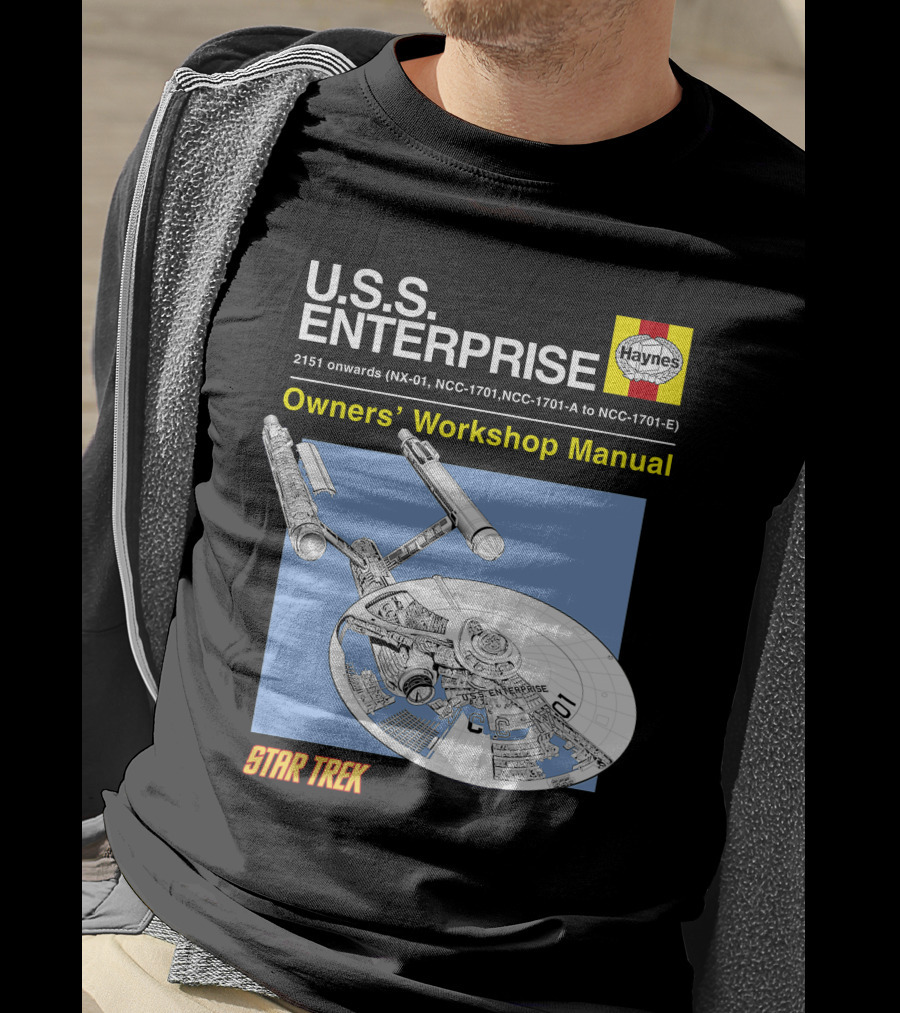 U.S.S Enterprise Haynes Owners' Workshop Manual Star Trek 2151 Onwards NCC-1701 NCC-1701-A To NCC-1701-E T-Shirt