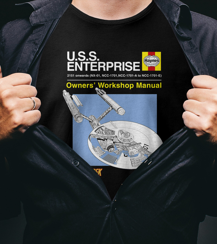 U.S.S Enterprise Haynes Owners' Workshop Manual Star Trek 2151 Onwards NCC-1701 NCC-1701-A To NCC-1701-E T-Shirt