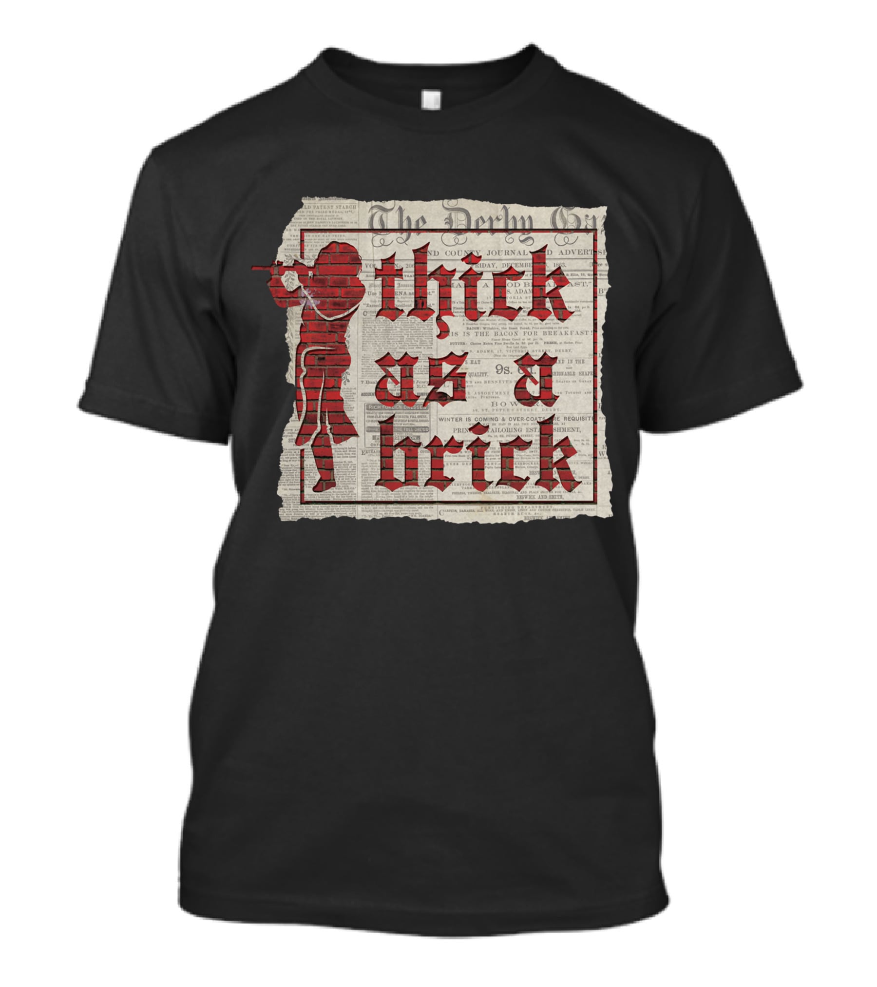 Thick As A Brick Newspaper Red Flute Player T-Shirt
