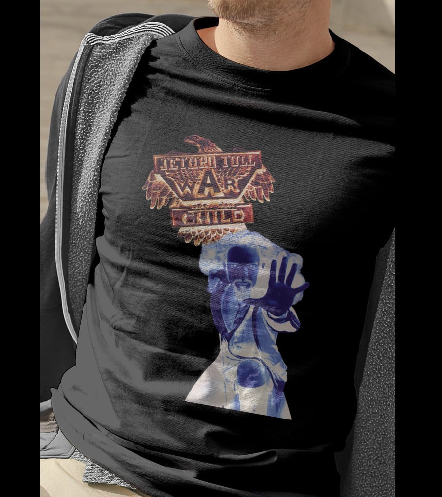 Jethro Tull War Child Eagle Motif With Reaching Figure T-Shirt