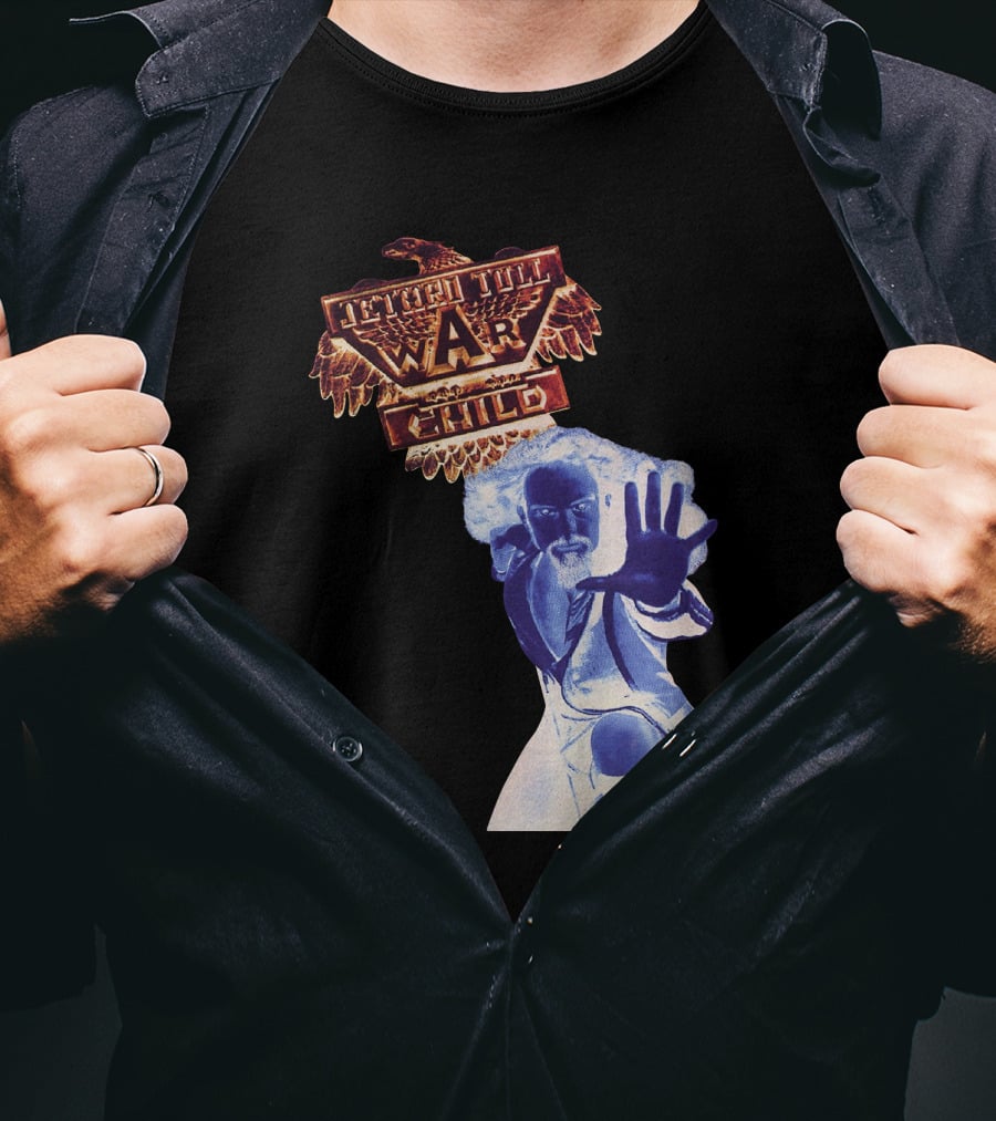 Jethro Tull War Child Eagle Motif With Reaching Figure T-Shirt