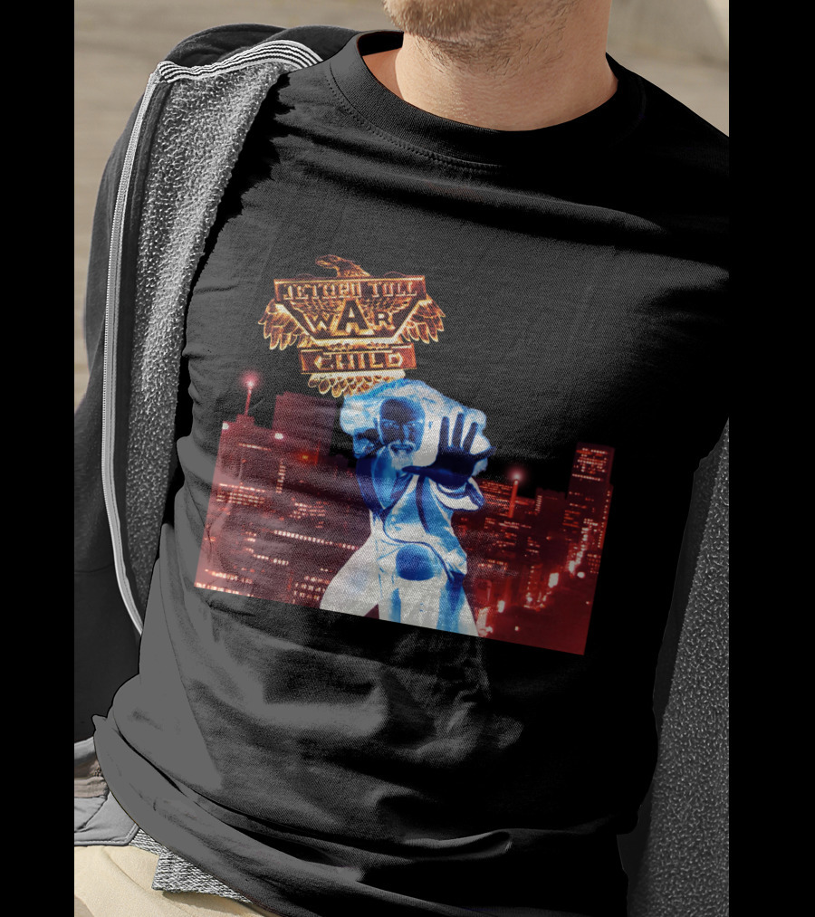 Faster Than A Bullet War Child Urban Heroic Cityscape T-Shirt