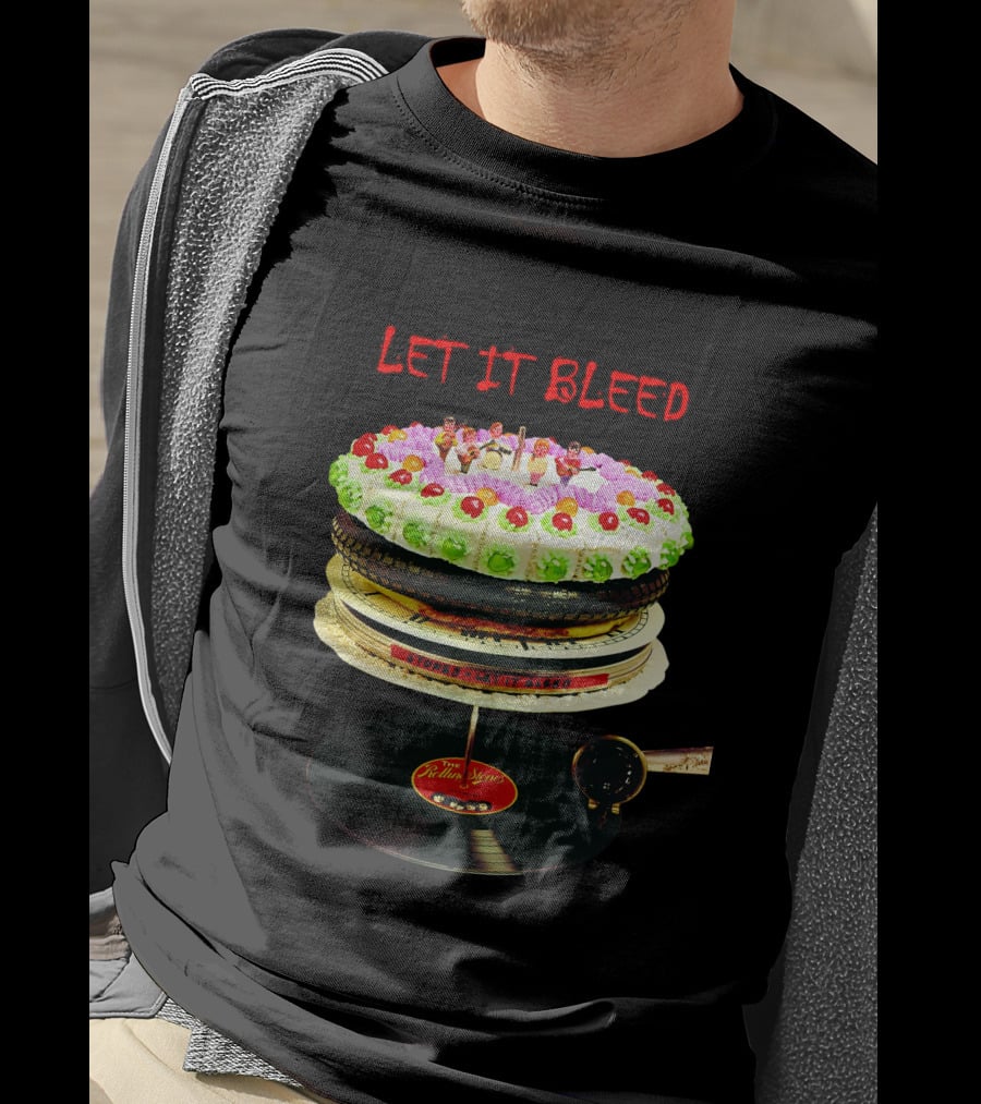 Let It Bleed Rolling Stones Cake Vinyl Record T-Shirt