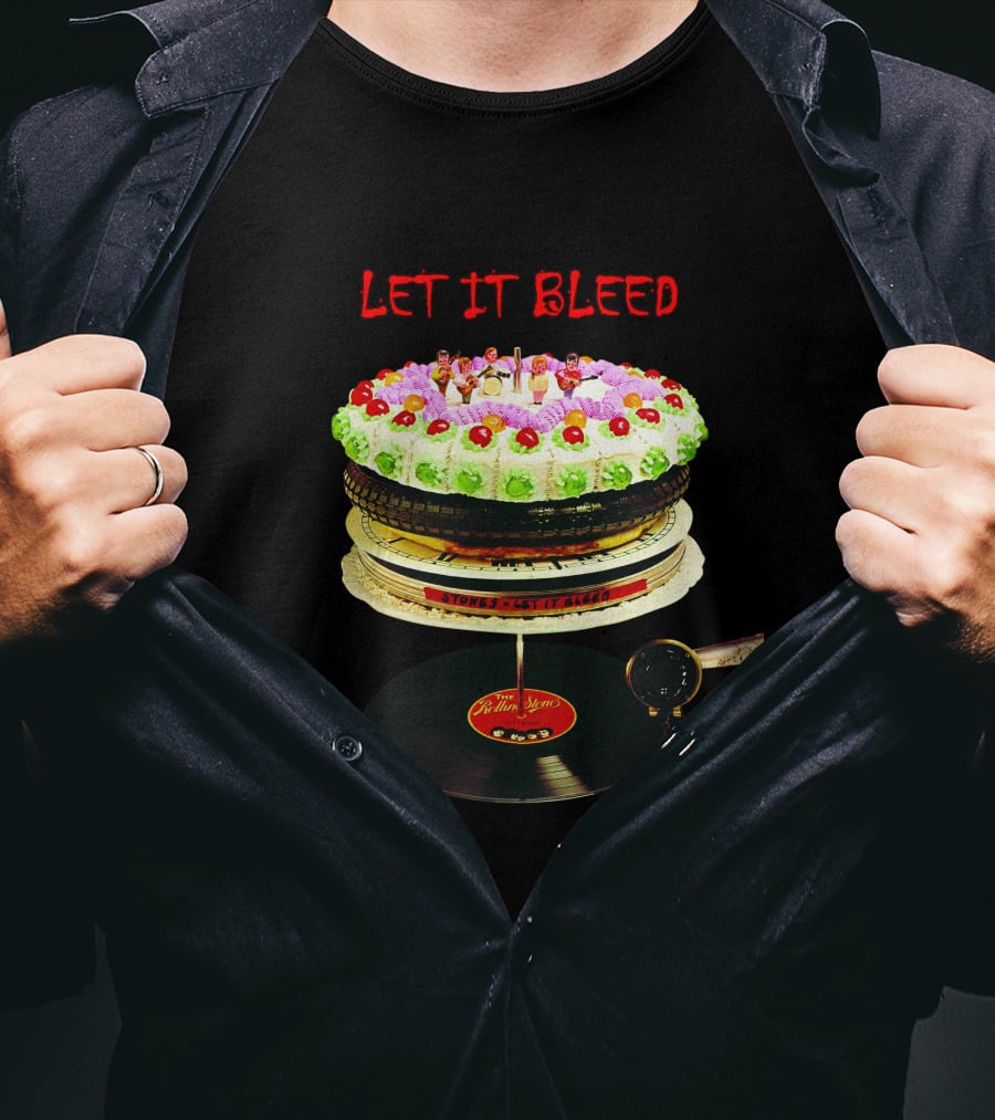 Let It Bleed Rolling Stones Cake Vinyl Record T-Shirt