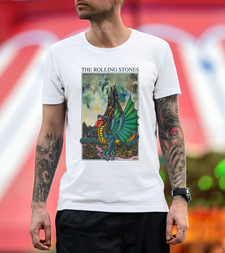 The Rolling Stones Dragon and Castle Scene T-Shirt