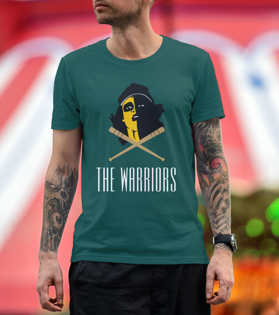 The Warriors Movie Concept Art Face And Crossed Bats T-Shirt