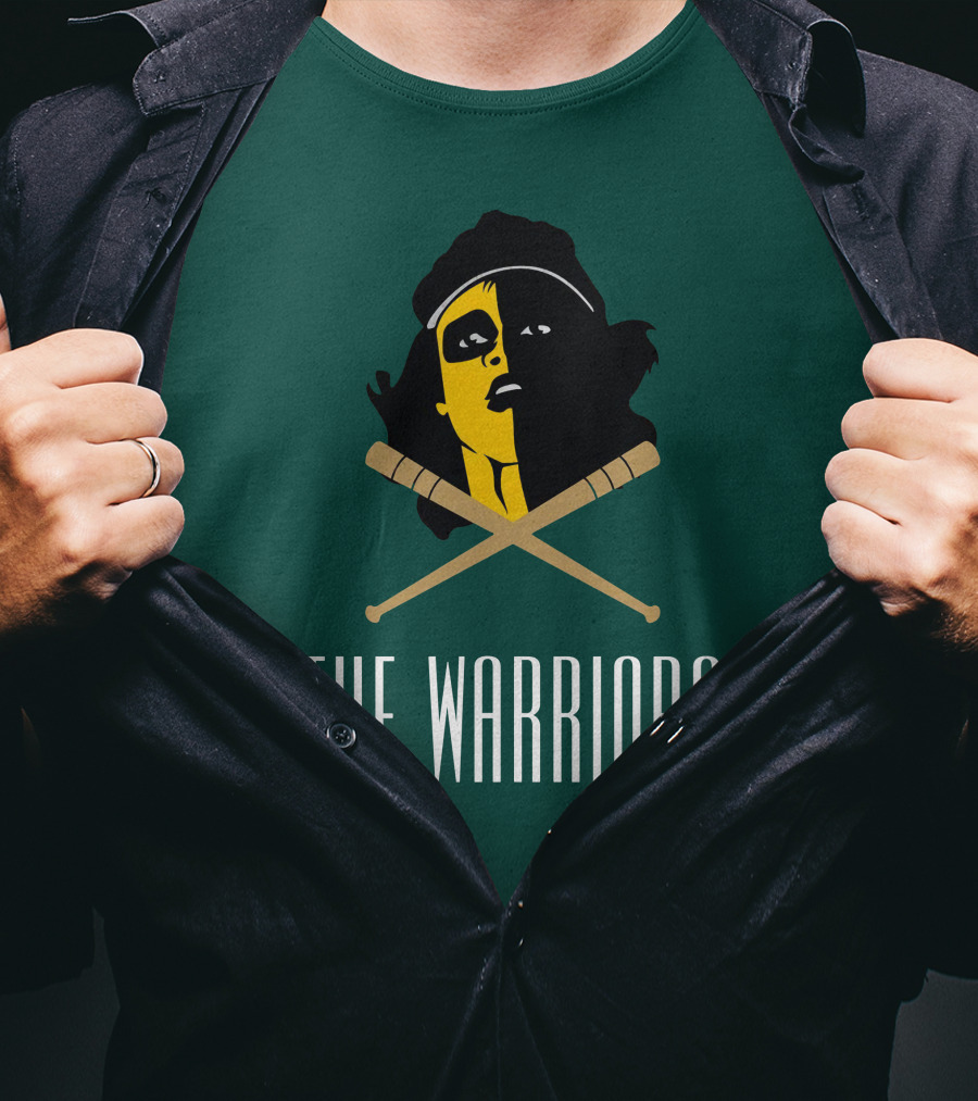 The Warriors Movie Concept Art Face And Crossed Bats T-Shirt