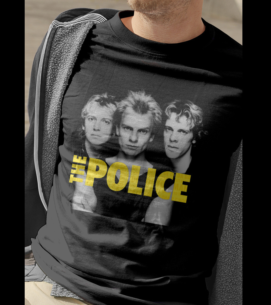 The Police Band Members Portrait With Yellow T-Shirt