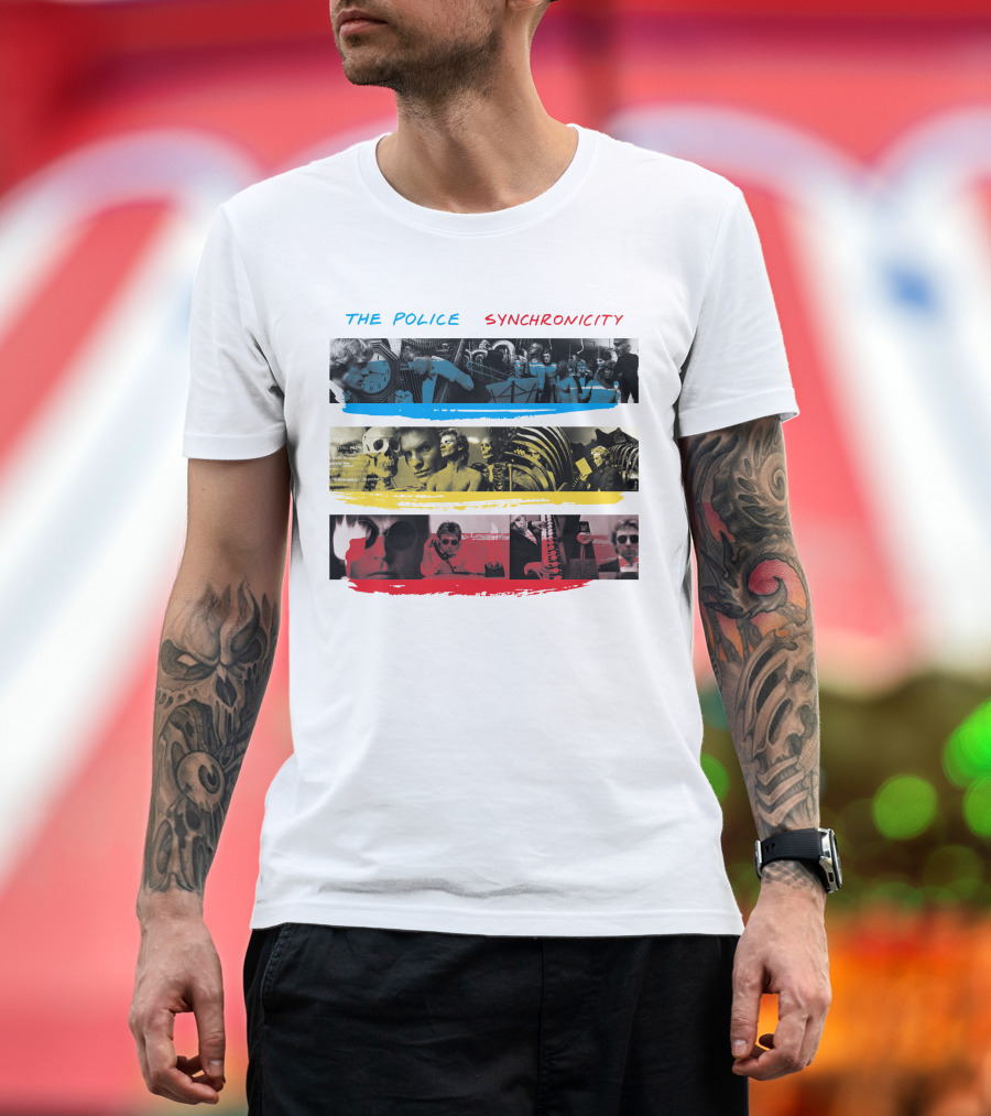 The Police Synchronicity Album Art Stripes T-Shirt