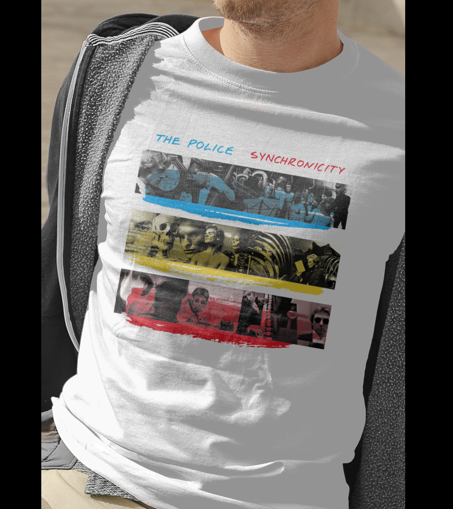 The Police Synchronicity Album Art Stripes T-Shirt