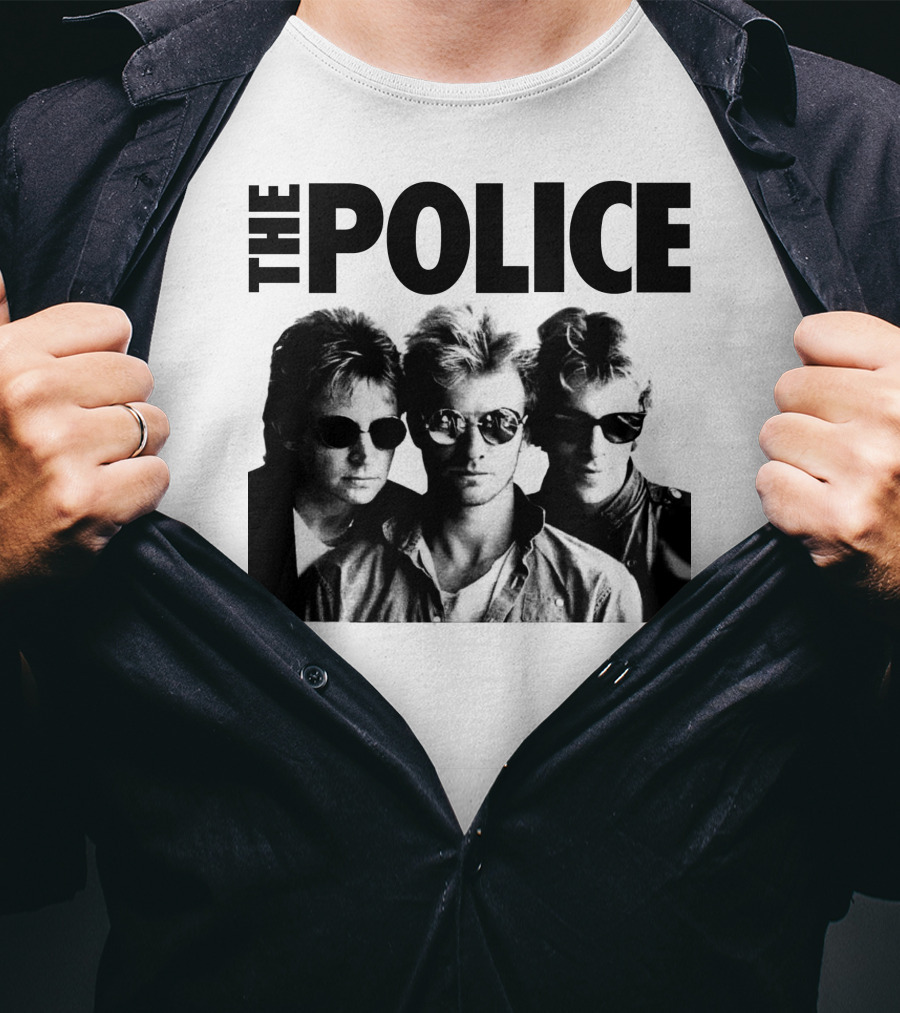 The Police Band Black And White Photo T-Shirt