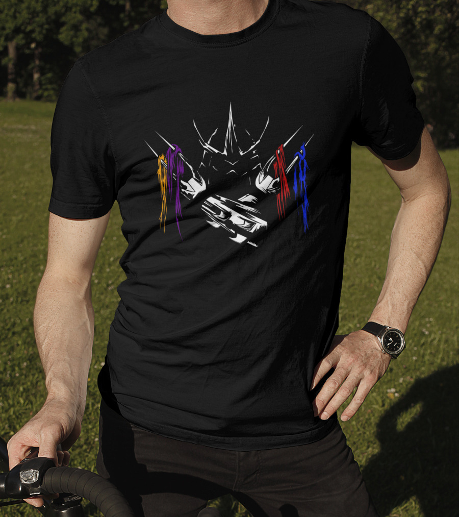 Shredder With Purple Red Blue Masked Ninjas T-Shirt