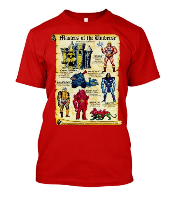 Masters Of The Universe He-Man Castle Grayskull Skeletor Battle Ram Man-At-Arms Beast Man Battle Cat T-Shirt