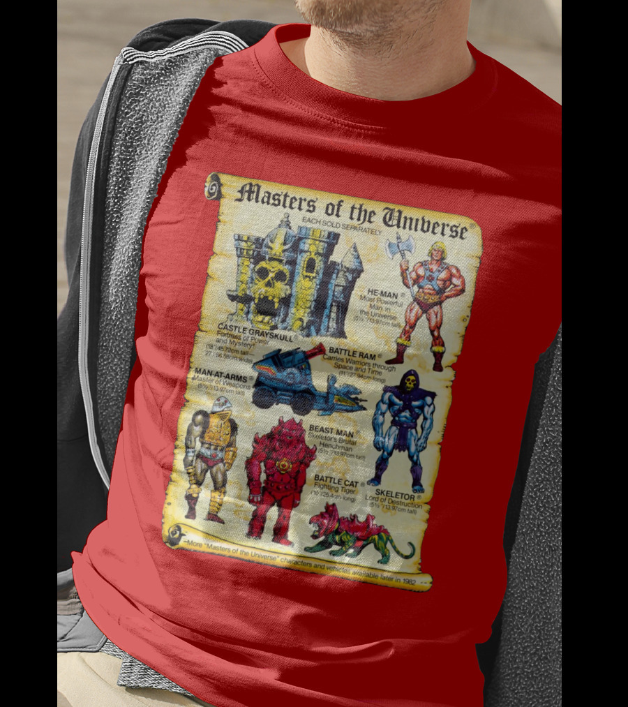 Masters Of The Universe He-Man Castle Grayskull Skeletor Battle Ram Man-At-Arms Beast Man Battle Cat T-Shirt