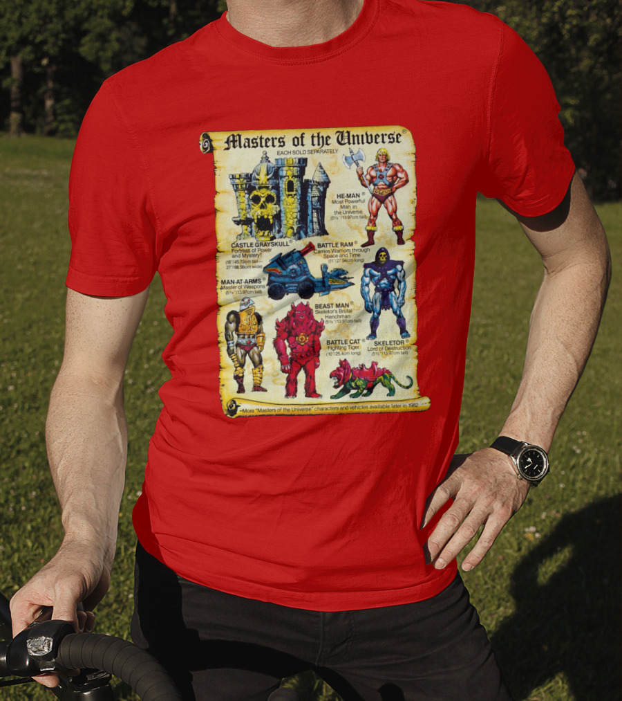 Masters Of The Universe He-Man Castle Grayskull Skeletor Battle Ram Man-At-Arms Beast Man Battle Cat T-Shirt