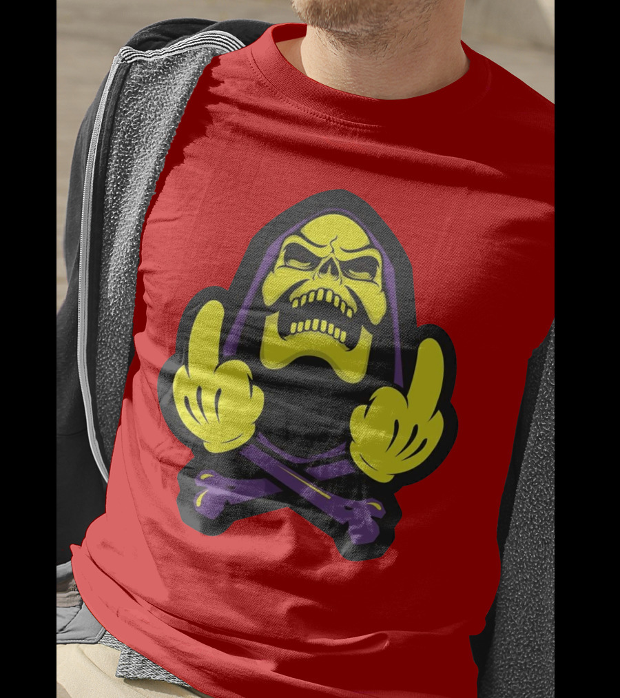 Skeletor Masters Of The Universe Skull Crossbones Gesture T-Shirt