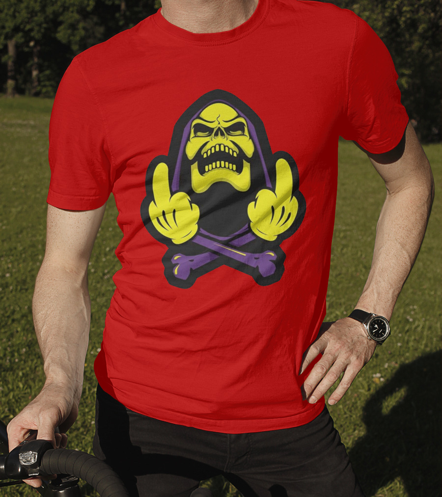 Skeletor Masters Of The Universe Skull Crossbones Gesture T-Shirt