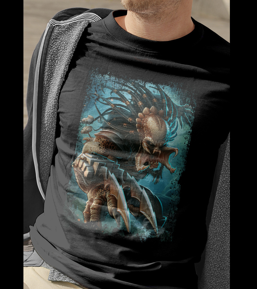 Predator Alien Sci-Fi Creature With Dreadlocks And Blades T-Shirt