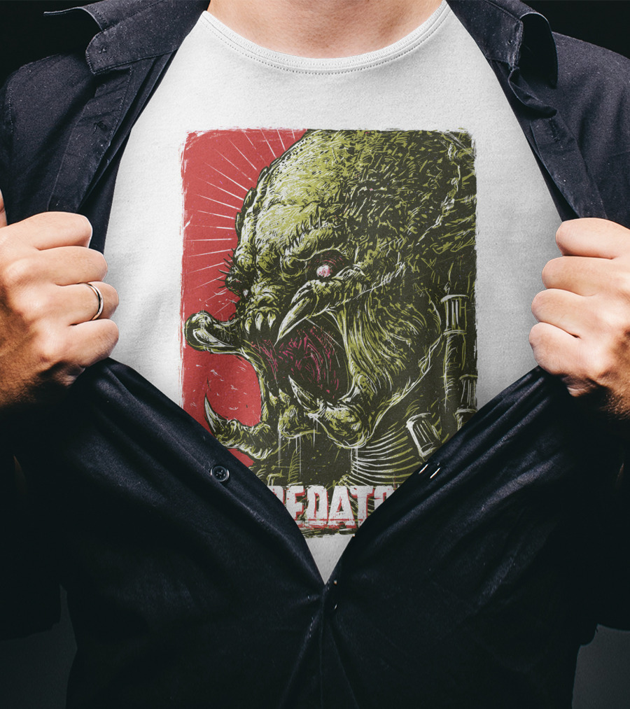 Predator Alien Creature Stylized Artwork Vintage Film T-Shirt