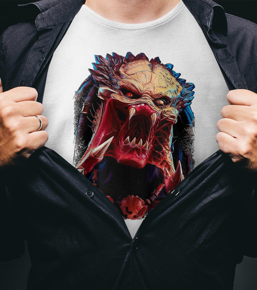Predator Alien Creature Roaring Face T-Shirt