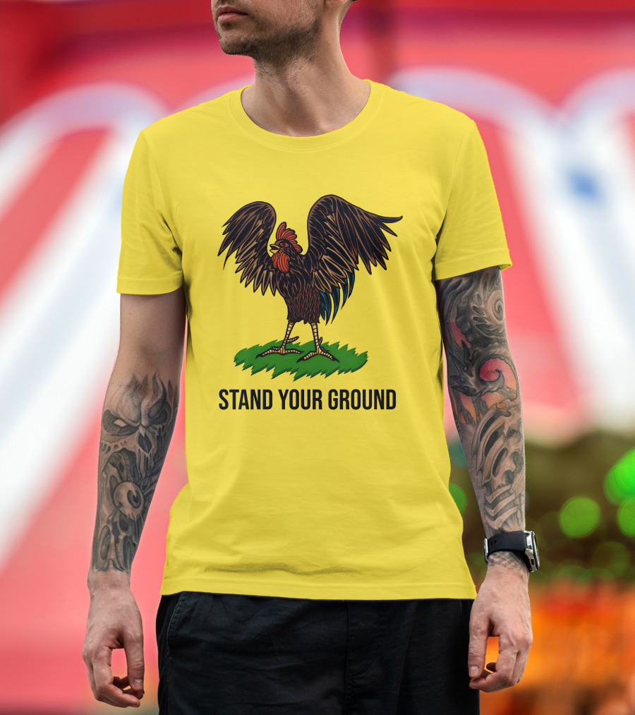 Stand Your Ground Rooster on Grass T-Shirt