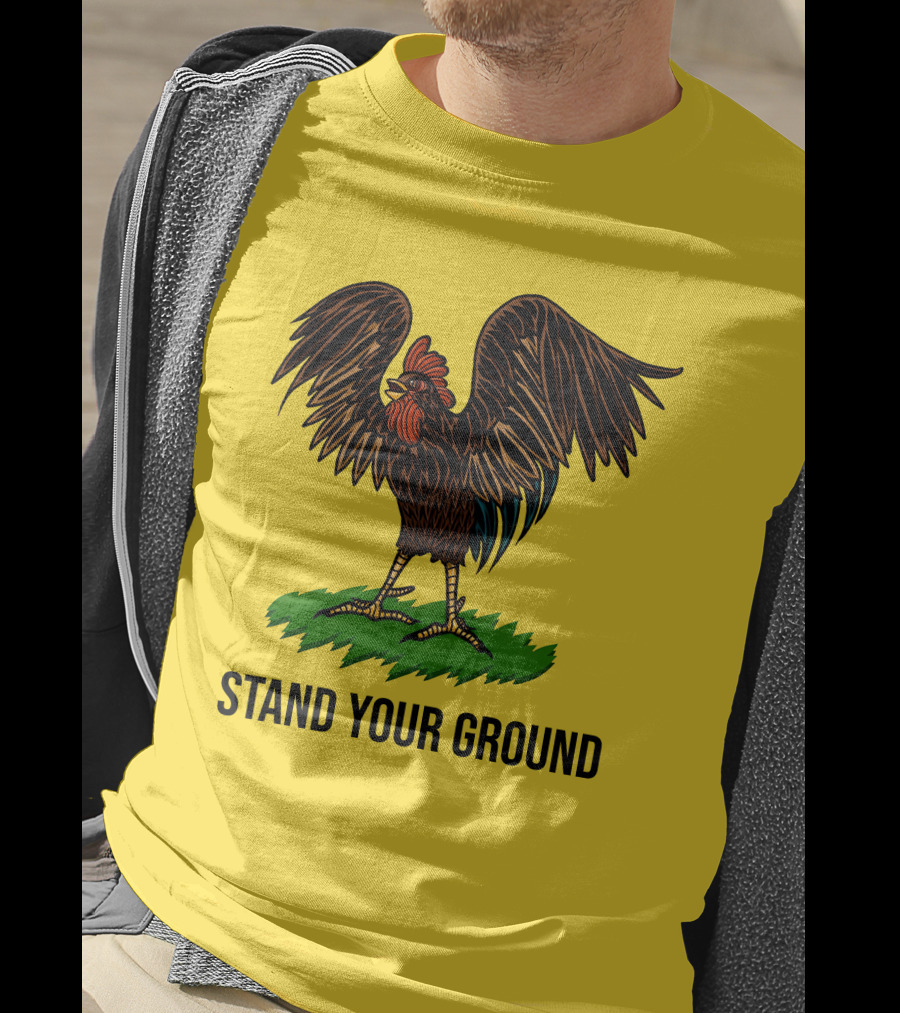 Stand Your Ground Rooster On Grass T-Shirt