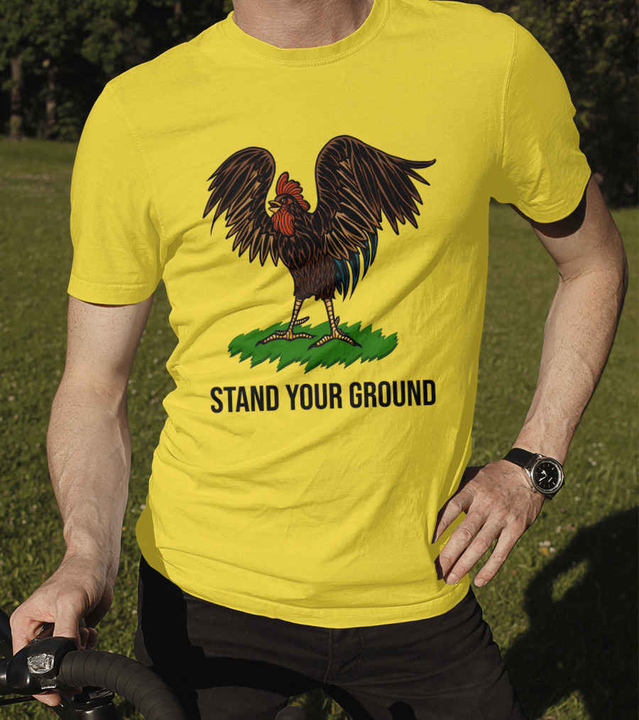 Stand Your Ground Rooster On Grass T-Shirt