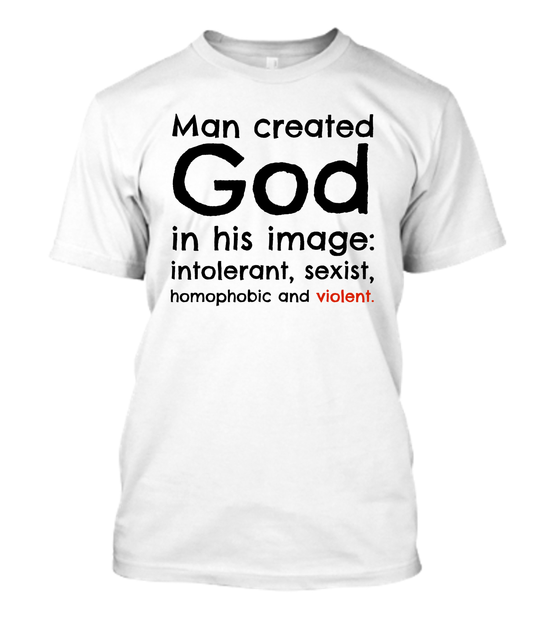 Man Created God In His Image Intolerant Sexist Homophobic Violent T-Shirt