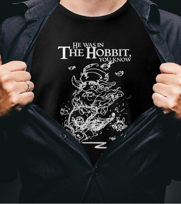 He Was In The Hobbit You Know Gandalf Illustration With Rabbits And Eyes T-Shirt